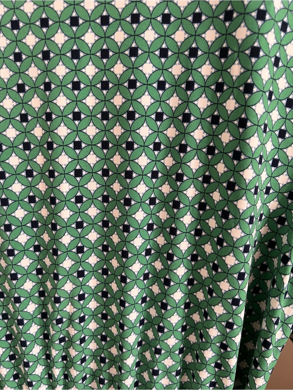 U.S. Size XL - Max Studio Green Printed Wrap Dress with Navy Trim - Picture 5 of 5